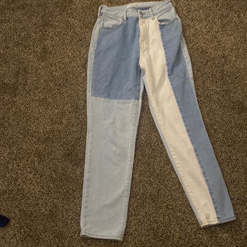 Cute patchwork packing jeans